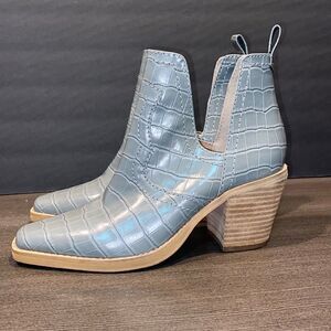 Steve Madden Grey Croc Slip On Cut Out Booties Women’s Size 5.5